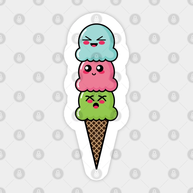 Cute Ice Cream Cone Sticker by lisanisafazrin
